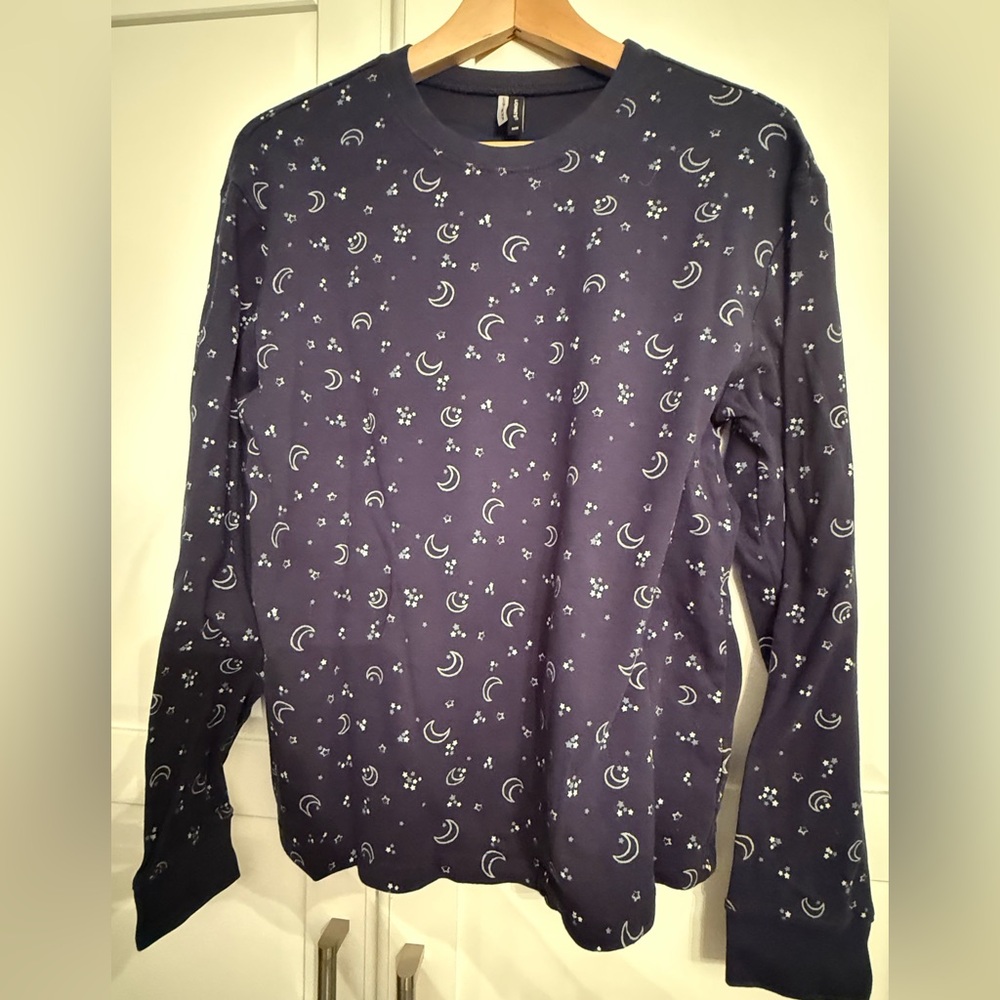 Lazypants lounge set Long Sleeve Shirt with Moon and Star Pattern - two pieces